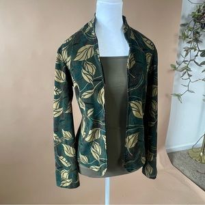 Vintage Requirements zip up green leaf print jacket
